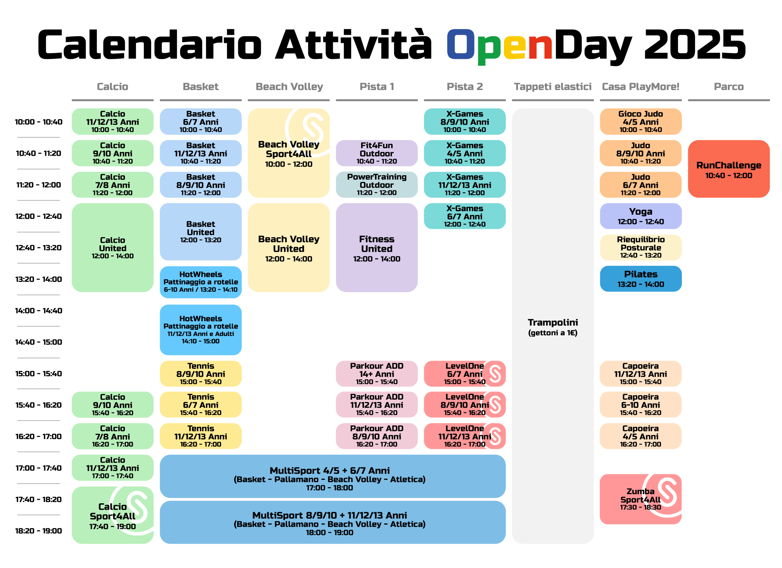 Calendario OpenDay 2025 RGB